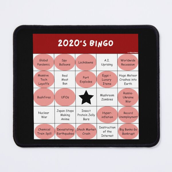 Item preview, 2020s Bingo - 2020's Darkest Decade Bingo Card - Disaster Bingo Meme (filled) designed and sold by MillennialMemer.
