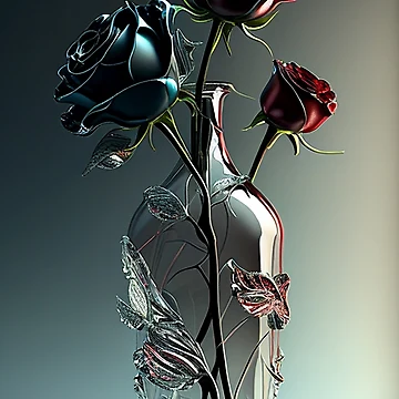 Artwork thumbnail, Glass Roses by DigitizedArt