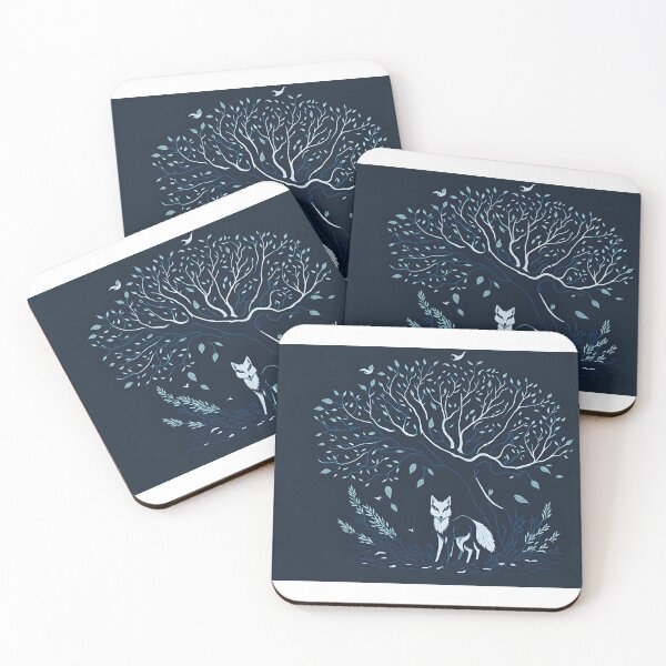 Item preview, A white fox under the tree designed and sold by Javier Narváez Solarte.