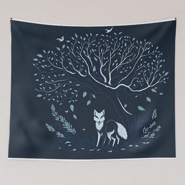 Item preview, A white fox under the tree designed and sold by Javier Narváez Solarte.