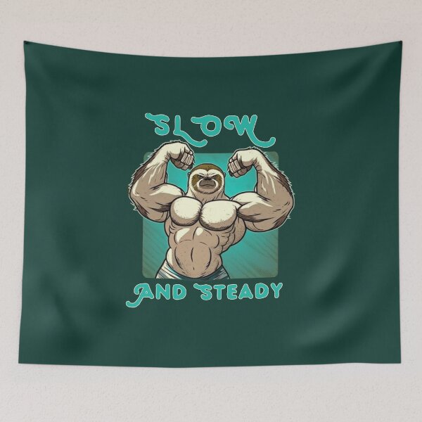 Item preview, Slow and Steady Wins the Race (Funny Sloth Design) designed and sold by OUSS  SQUARE⭐⭐⭐⭐⭐.