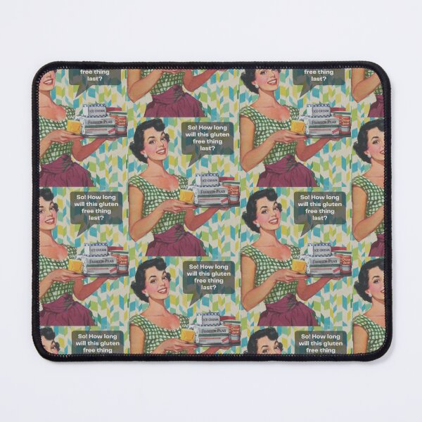 Item preview, Retro 1950s Pop Art Lady Asking: So! How Long Will This Gluten Free Thing Last? designed and sold by Paul Corps.