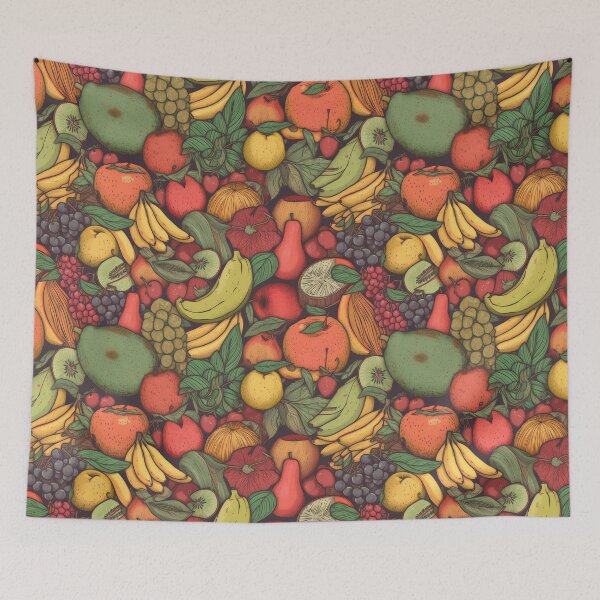 Item preview, Colorful fruit illustration pattern designed and sold by artefacta.