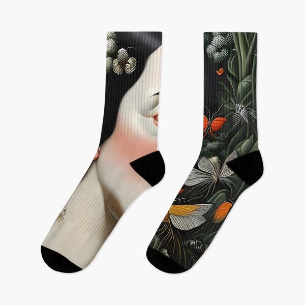 Item preview, Insect Infested - A Surrealist Painting of a Woman with Porcelain Skin and a Strange Fascination designed and sold by GalihDA.
