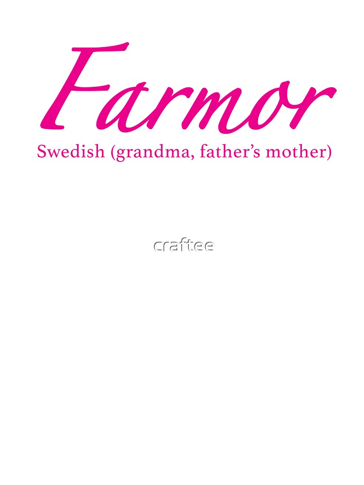 Swedish Farmor Grandma Grandmother Sweden Souvenir T-Shirt Sverige 