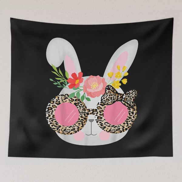 Item preview, Cute Bunny Face Leopard Glasses Easter for Women Teen Girl T-Shirt designed and sold by Beroti-Vanda.