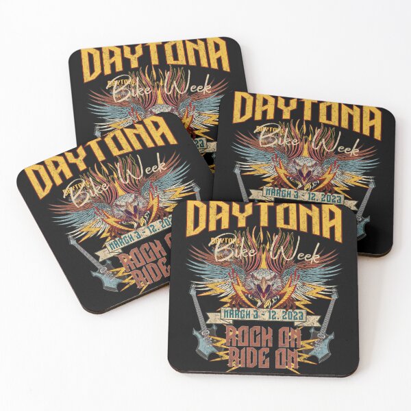 Item preview, 2023 DAYTONA BEACH BIKE WEEK "ROCK ON RIDE ON" ART ON FRONT designed and sold by DingoTee (1388)⭐⭐⭐⭐⭐.
