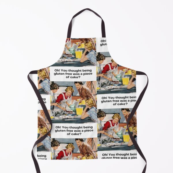 Item preview, Retro 1950s Pop Art with a Mother Baking a Cake and the Ironic Quote Oh! You thought being gluten free was a piece of cake? designed and sold by Paul Corps.