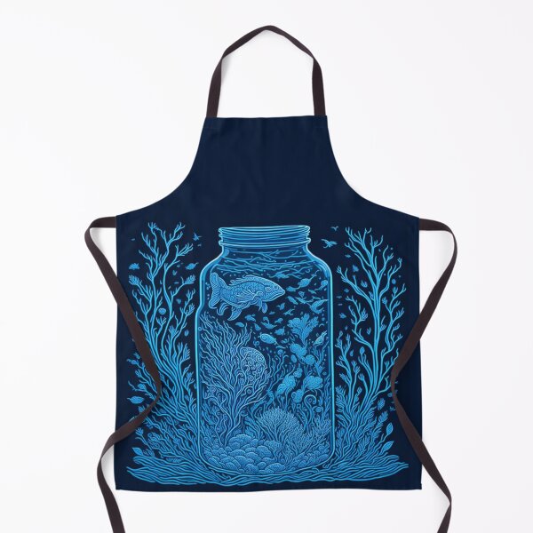 Item preview, under water in a blue line art designed and sold by Warih.
