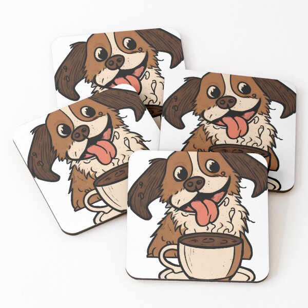 Item preview, Cute puppy coffee addict designed and sold by Keni-shop.