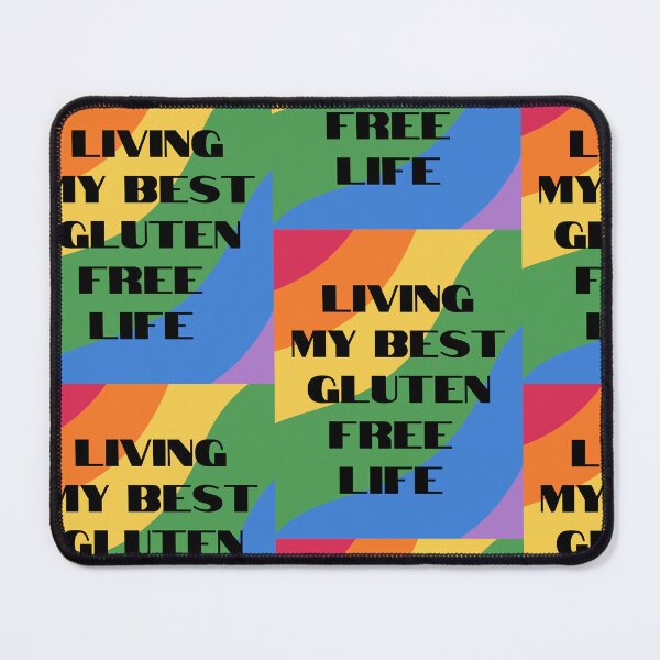 Item preview, Retro 1970s Rainbow Design and Text: Living My Best Gluten Free Life designed and sold by Paul Corps.