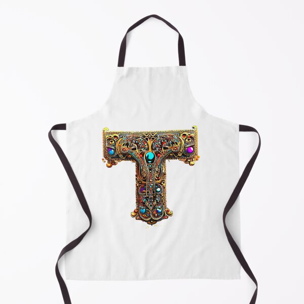 Item preview, AI Art Golden Jeweled Franciscan Tau Abstract Expressionism designed and sold by Artist4God.