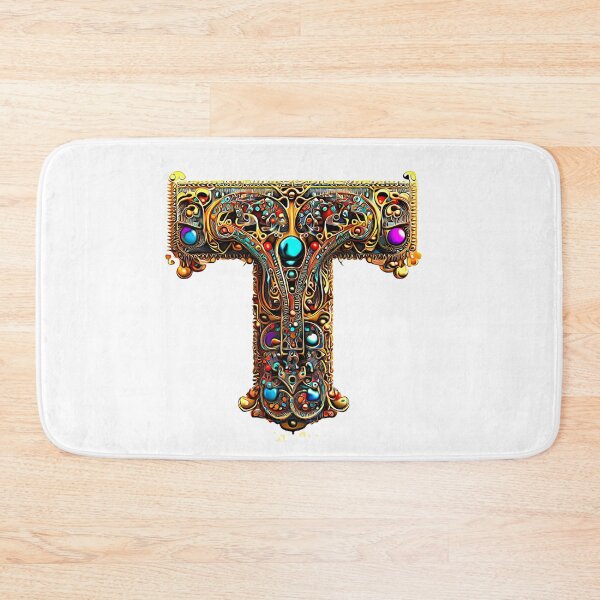 Item preview, AI Art Golden Jeweled Franciscan Tau Abstract Expressionism designed and sold by Artist4God.