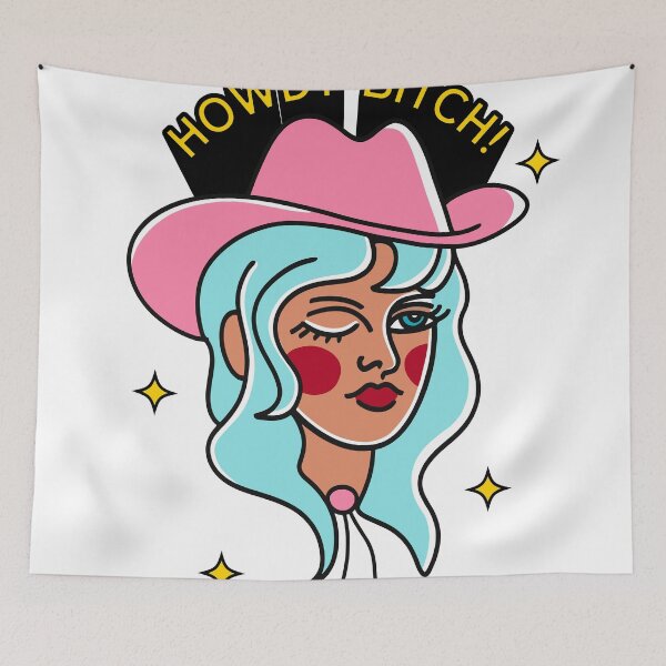 Item preview, Howdy Bitch! American Traditional Cowgirl illustration designed and sold by sungirlgraphics.
