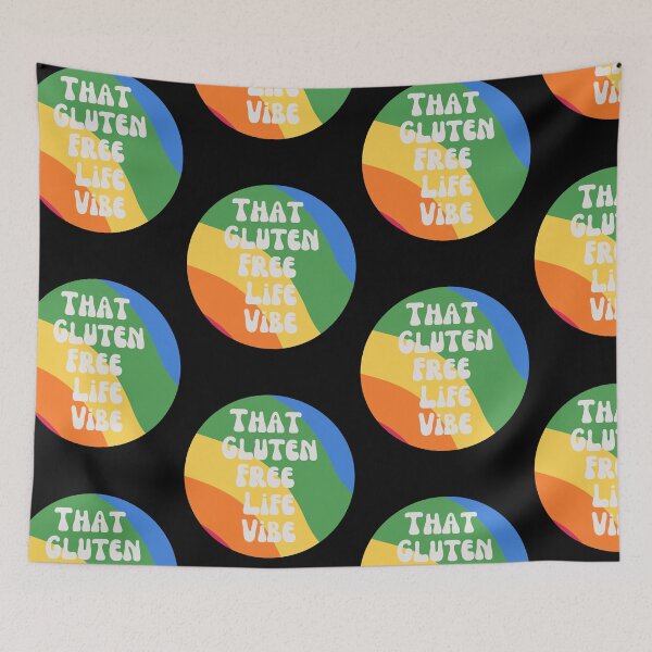 Item preview, Round Retro 1970s Rainbow and Text: That Gluten Free Life Vibe - Light Text designed and sold by Paul Corps.