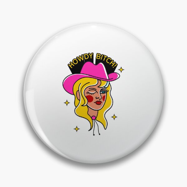 Item preview, Howdy Bitch! (Blonde Cowgirl Hand-Drawn American Traditional illustration) designed and sold by sungirlgraphics.