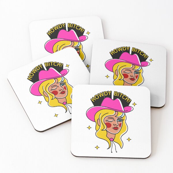 Item preview, Howdy Bitch! (Blonde Cowgirl Hand-Drawn American Traditional illustration) designed and sold by sungirlgraphics.