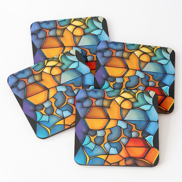 Item preview, Blue and Orange Abstract Shape Pattern designed and sold by thatmacko.