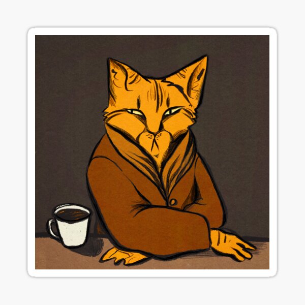 A Gentleman’s Morning Coffee Sticker