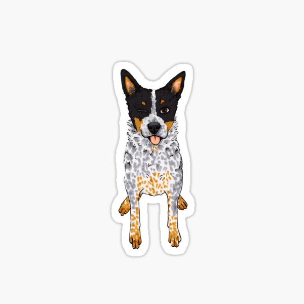 Blue Heeler Wink, by Artwork by AK Sticker