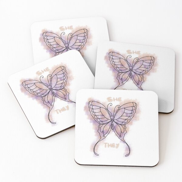 Item preview, She/They Pronoun Butterfly designed and sold by alessia-sara.