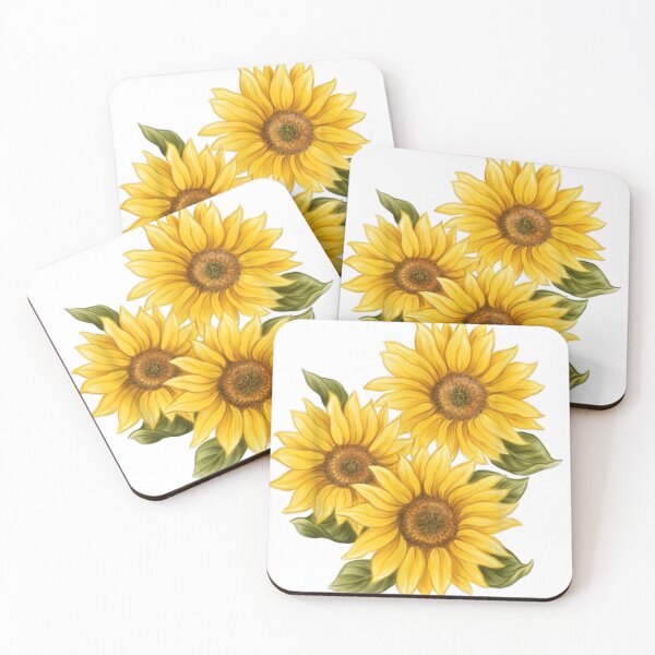 Item preview, Yellow Sunflower Floral Watercolor Positivity Cute Painting designed and sold by DoubleShop1.