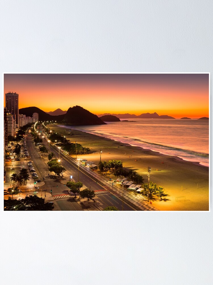Copacabana Beach Rio De Janeiro Brazil Poster By Teambride Redbubble