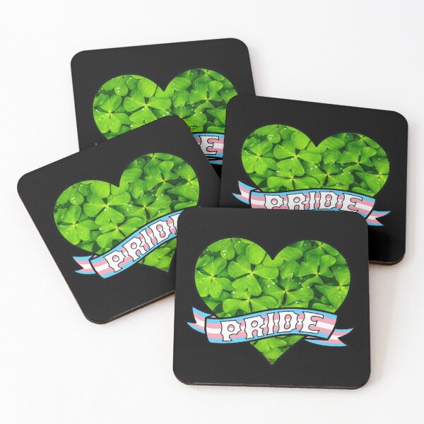 Item preview, Trans Pride Green Clover Heart Banner designed and sold by ArtliciousHUMAN.