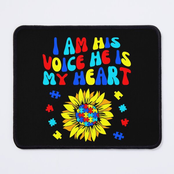 Item preview, Autism Awareness I Am His Voice He is My Heart Sunflower designed and sold by MacAndMoose.