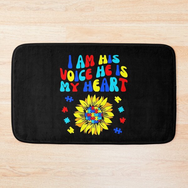 Item preview, Autism Awareness I Am His Voice He is My Heart Sunflower designed and sold by MacAndMoose.