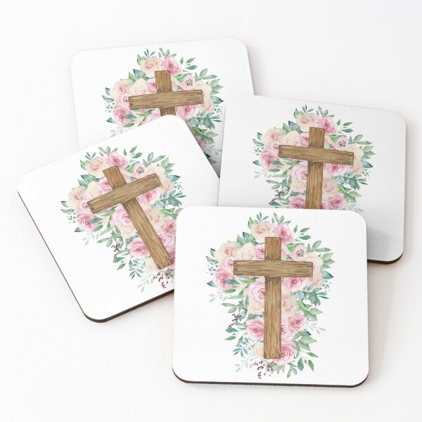 Item preview, Christian Watercolor Floral Cross designed and sold by SvetlanaArt.