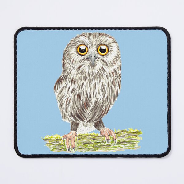 Item preview, Saw-Whet Owl Superb Owl Blue Background designed and sold by Sockstomistic.