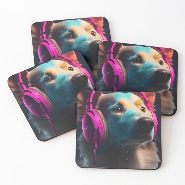 Item preview, Puppy DJ: A Dynamic Abstract Artwork of a Cute Dog Wearing Headphones" designed and sold by Indianrocks.