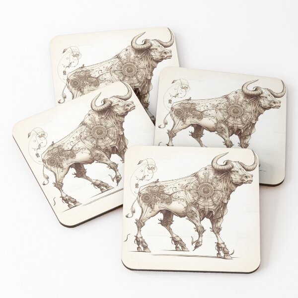 Item preview, Steampunk Astrology (Taurus) #2 - Sticker and T-Shirt Design designed and sold by MindAsylum.