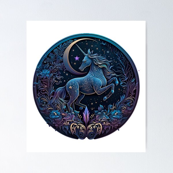Item preview, Cosmic watercolor unic #107 unicorn designed and sold by LaElee.