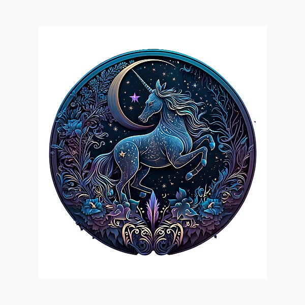 Item preview, Cosmic watercolor unic #107 unicorn designed and sold by LaElee.