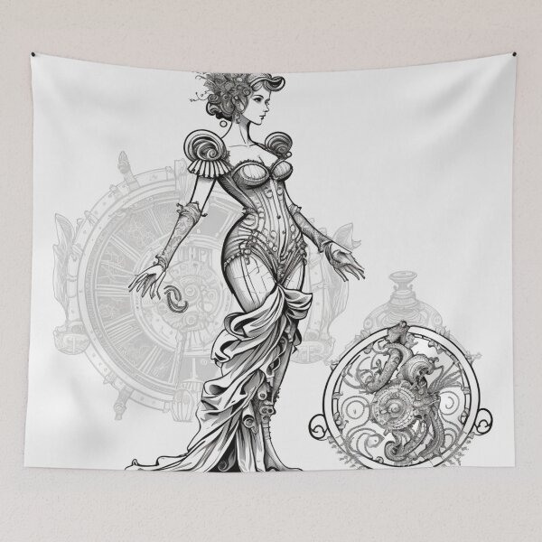 Item preview, Steampunk Astrology (Virgo) #2 - Sticker and T-Shirt Design designed and sold by MindAsylum.