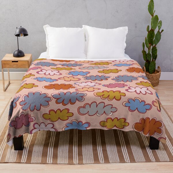 Item preview, sunset clouds in sky blue, grey, orange and mustard designed and sold by FrancesPoff.