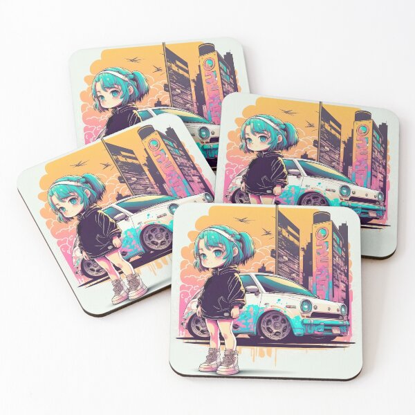 Item preview, Retro Drifter Girl Micro Car Champion Anime Cyberpunk designed and sold by ultra-cool.