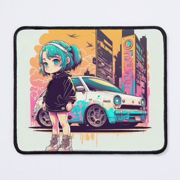 Item preview, Retro Drifter Girl Micro Car Champion Anime Cyberpunk designed and sold by ultra-cool.