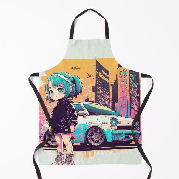 Artikelvorschau, Retro Drifter Girl Micro Car Champion Anime Cyberpunk entworfen und verkauft von ultra-cool.