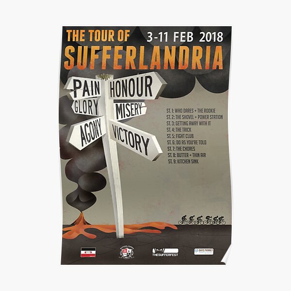 Tour of Sufferlandria 2018 Official Poster Poster