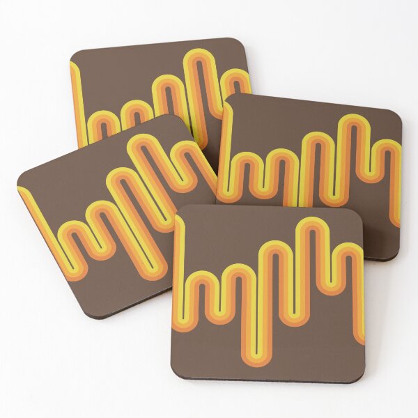 Item preview, Retro 70s Aesthetic Supergraphic Stripes in Yellow Orange and Brown designed and sold by MadfishDesigns.