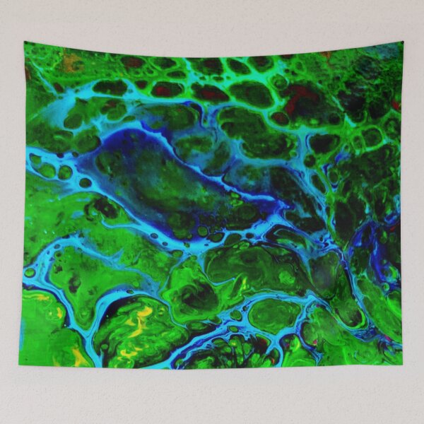 Item preview, Blue lake acrylic pouring art  designed and sold by baksuart.