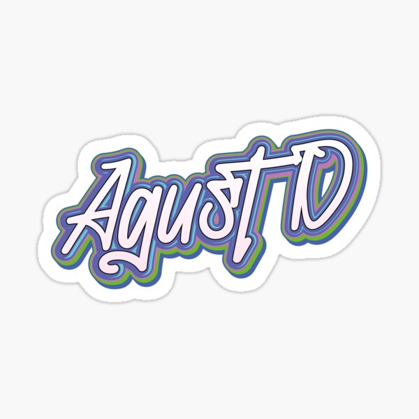 BTS SUGA Name Sticker for Sale by AngelPurpleTete