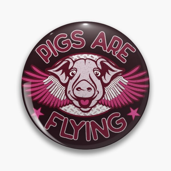 Item preview, The Pigs are Flying Nothing is Impossible Funny Motivational Swine Logo designed and sold by CRHPOD20.