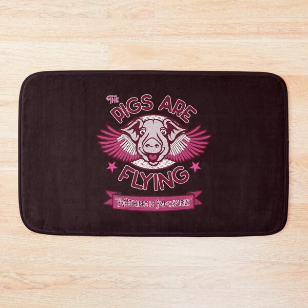 Item preview, The Pigs are Flying Nothing is Impossible Funny Motivational Swine Logo designed and sold by CRHPOD20.