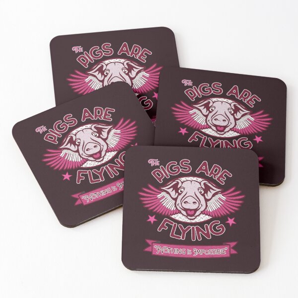 Item preview, The Pigs are Flying Nothing is Impossible Funny Motivational Swine Logo designed and sold by CRHPOD20.