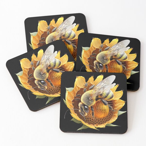Item preview, bee on a sunflower  designed and sold by sweary12.
