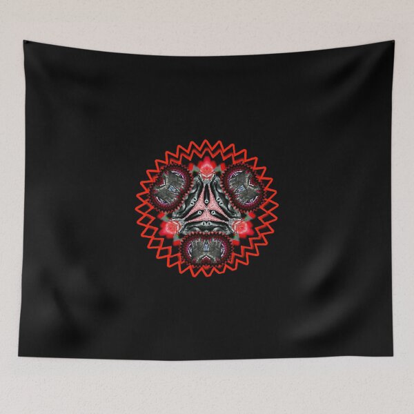 Item preview, Red Spiked Woven Leather Glove Skull Pyramid designed and sold by PPPimp.